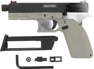 KJW KP-13 "PRO" GBB, CO2 Version, mit Begadi Stainless Efficiency Ventil, CNC Alu Pistonhead, Koffer & Maintenance Kit -grau- (frei ab 18 J.)