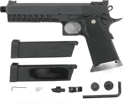 KJW KP-06 "PRO" GBB, CO2 Version, mit Begadi Stainless Efficiency Ventil, CNC Alu Pistonhead, Koffer & Maintenance Kit - mit 2 Magazinen (frei ab 18 J.)