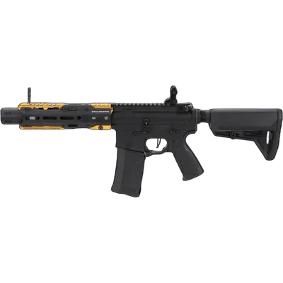 King Arms x Strike Industries Sentinel GRIDLOK® 8.5" Aster SE ETU Black and Gold airsoft Carbine