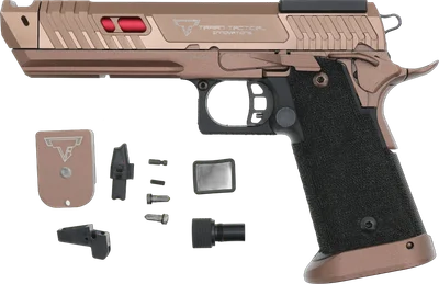 Army Armament TTI Sand Viper (R601) HiCapa GBB - CNC, Begadi Upgrade Version mit rotem Outerbarrel  - für Bastler (frei ab 18 J.)