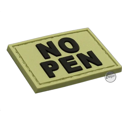 BE-X 3D Abzeichen "NO PEN" aus Hartgummi, mit Klett