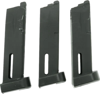 3x Magazin für KJW M9 Serie, 25 BBs - CO2 Version - mit Begadi Stainless Efficiency Ventil (für Bastler)