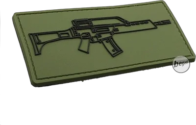 BEGADI 3D Abzeichen "HW60K" aus Hartgummi, mit Klett - olive
