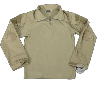 BEGADI Basics Combat Shirt / UBACS, 2 Taschen, inklusive Ellbogen Protektoren (65% Baumwolle CVC) - Tan