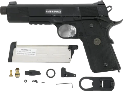 KJW KP-07 "PRO" GBB Gas Version mit Begadi Stainless Efficiency Ventil, CNC Alu Pistonhead, Koffer & Maintenance Kit -schwarz- (frei ab 18 J.)