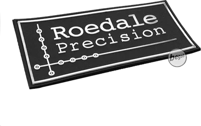 3D Abzeichen "ROEDALE" aus Hartgummi, mit Klett - schwarz