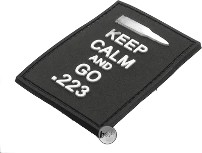 3D Abzeichen "Go .223", aus Hartgummi, mit Klett - schwarz