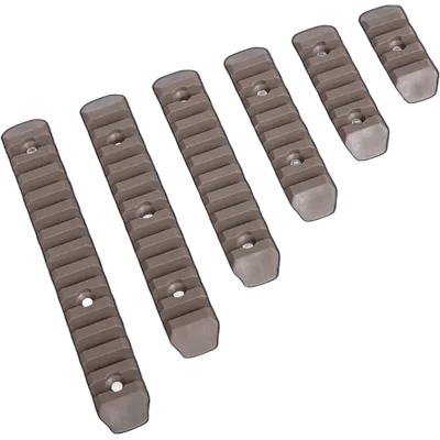 JJ Airsoft Set of 6 polymer RIS rails for M-LOK Tan