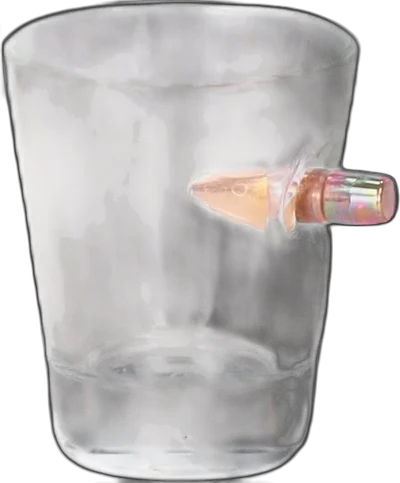 Lucky Shot glass with .308 cartridge