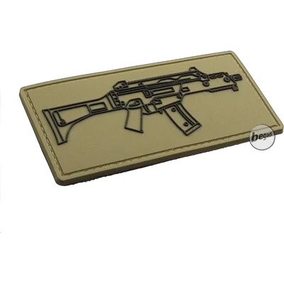 BEGADI 3D Abzeichen "HW60C" aus Hartgummi, mit Klett - TAN