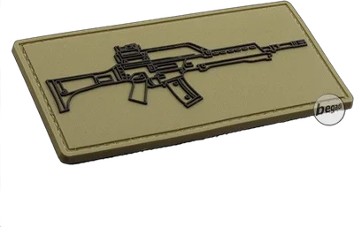 BEGADI 3D Abzeichen "HW60L" aus Hartgummi, mit Klett - TAN