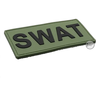 BE-X 3D Abzeichen "SWAT - olive" aus Hartgummi