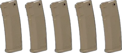 Specna Arms Set of 5 S-Mag Mid-Cap magazines for 125 BBs - tan