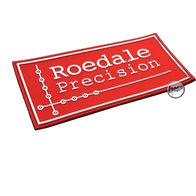 BEGADI 3D Abzeichen "ROEDALE" aus Hartgummi, mit Klett - rot