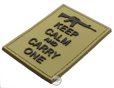 3D Abzeichen "Carry an M4", aus Hartgummi, mit Klett - TAN