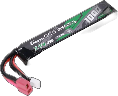 GensAce Gens Ace 1000mAh 25C 7.4V T-Deans Li-Po battery (shortened cable)