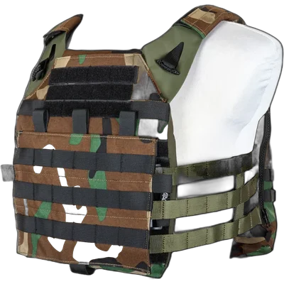 Specna Arms Tactical Plate Carrier type waistcoat with assault panel Woodland