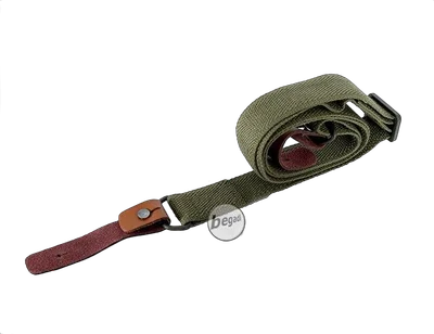 "AK Classic" Sling / Tragegurt aus Baumwoll Gurtband und Leder - olive