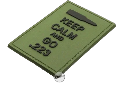 3D Abzeichen "Go .223", aus Hartgummi, mit Klett - olive