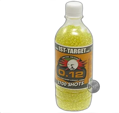 2.700 1ST TARGET DELIGHT Airblister 6mm Airsoft BBs, gelb, für Indoor Softair 0,5J und Spring Granaten, 0,12g