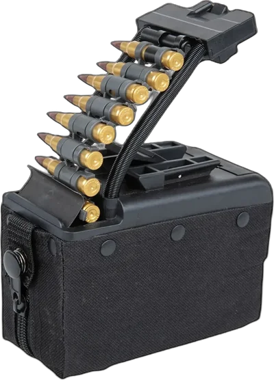 A&K electric box magazine for 2,000 rounds for M249 type replicas with imitation ammunition Black