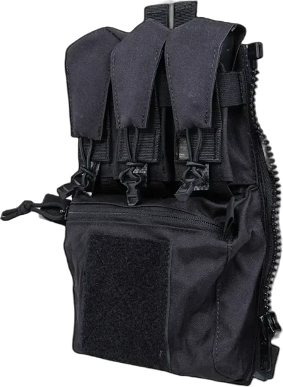 WoSport V5 PC assault panel with Wosport pistol pouches Black