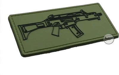 BEGADI 3D Abzeichen "HW60C" aus Hartgummi, mit Klett - olive
