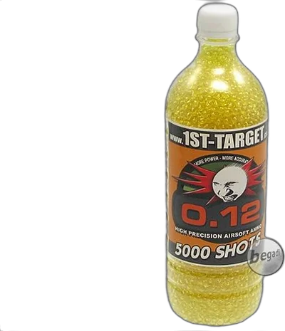 5.000 1ST TARGET DELIGHT Airblister 6mm Airsoft BBs, gelb, für Indoor Softair 0,5J und Spring Granaten, 0,12g
