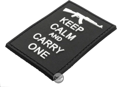 3D Abzeichen "Carry an AK", aus Hartgummi, mit Klett - schwarz