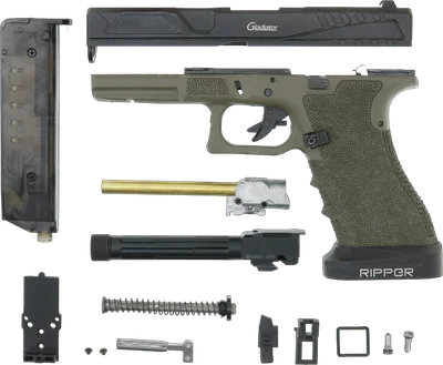 Army Armament R17 Gladiator / Ripper GBB, Begadi Special Version, -schwarz / olive - Teilespender / für Bastler (frei ab 18 J.)